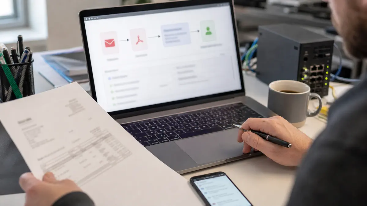 Automating a company process with AI — a person reviews the draft before sending it to the customer