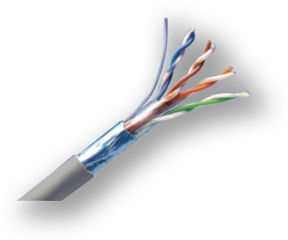 Lan-tec Cat 5e FTP copper data cable — shielded version with foil screening for immunity to interference
